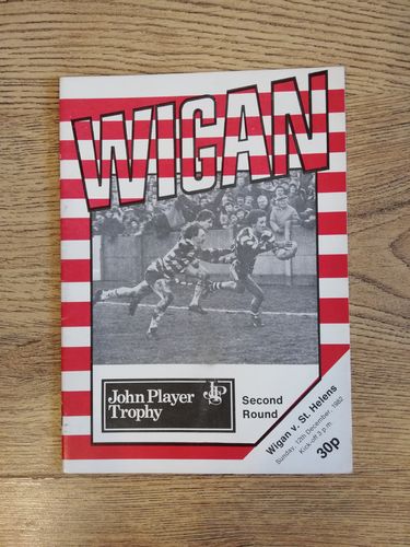 Wigan v St Helens Dec 1982 John Player Trophy Rugby League Programme