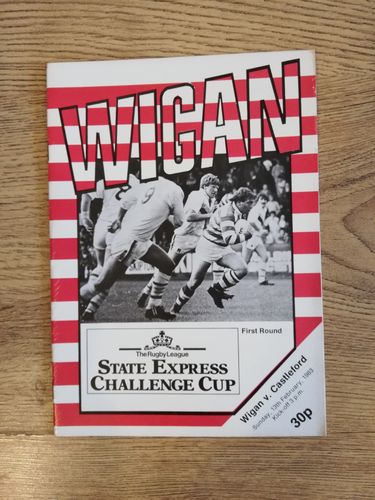 Wigan v Castleford Feb 1983 Challenge Cup Rugby League Programme