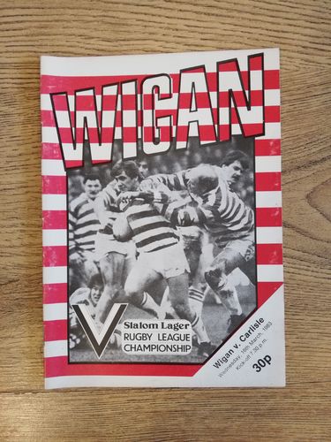 Wigan v Carlisle Mar 1983 Rugby League Programme