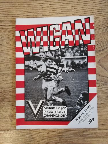 Wigan v Leeds Mar 1983 Rugby League Programme