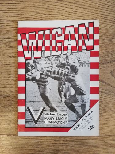 Wigan v St Helens Apr 1983 Rugby League Programme