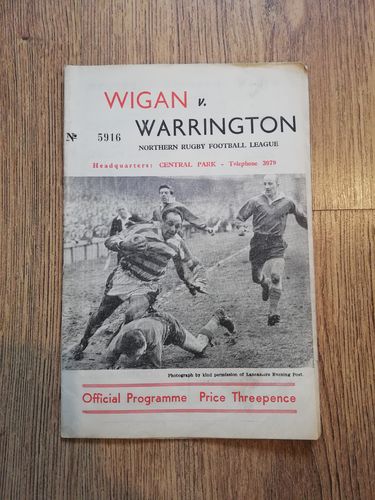 Wigan v Warrington Jan 1961 Rugby League Programme