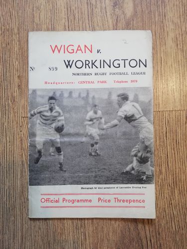 Wigan v Workington Apr 1961 Rugby League Programme