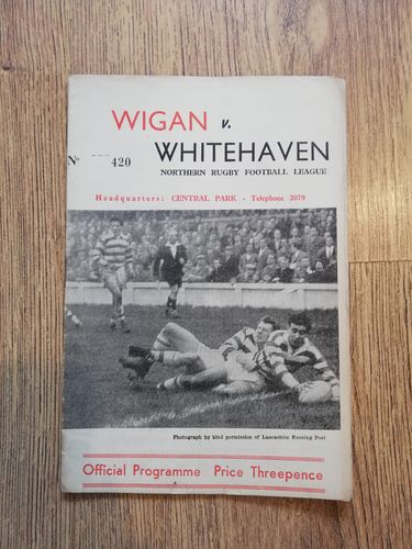 Wigan v Whitehaven Dec 1961 Rugby League Programme