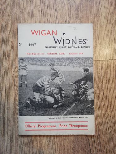 Wigan v Widnes Mar 1962 Rugby League Programme