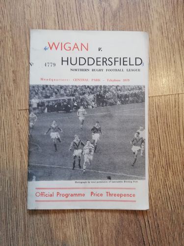 Wigan v Huddersfield Apr 1962 Rugby League Programme