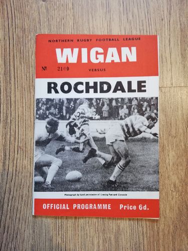 Wigan v Rochdale Nov 1967 Rugby League Programme