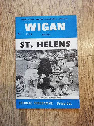 Wigan v St Helens Dec 1967 Rugby League Programme