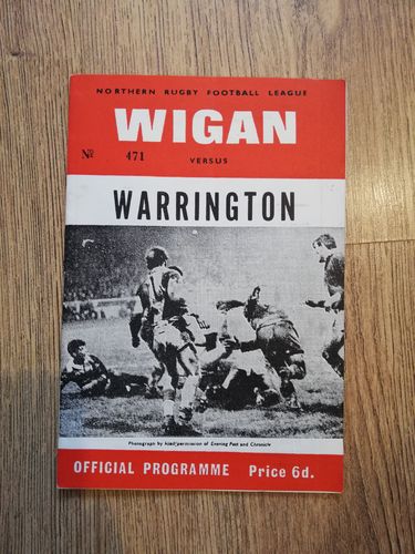 Wigan v Warrington Jan 1968 Rugby League Programme