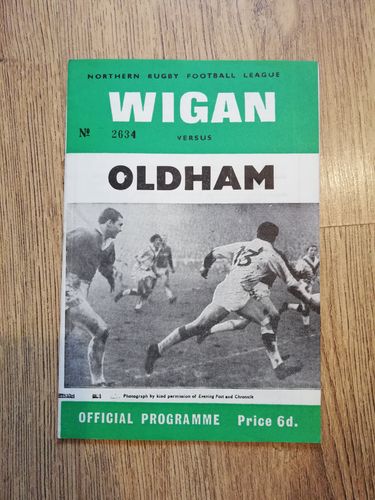 Wigan v Oldham Jan 1968 Rugby League Programme