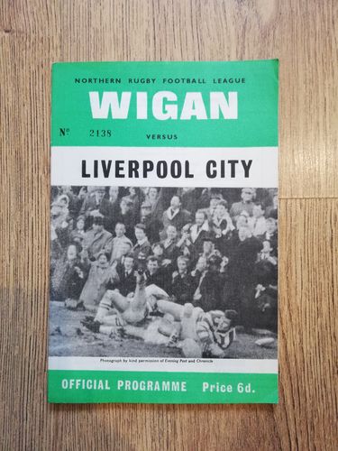 Wigan v Liverpool City Mar 1968 Rugby League Programme