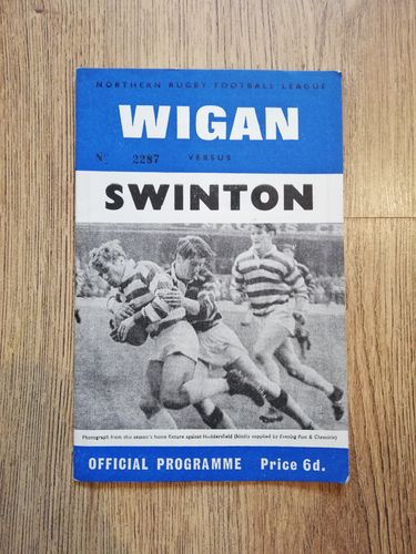 Wigan v Swinton Oct 1968 Rugby League Programme