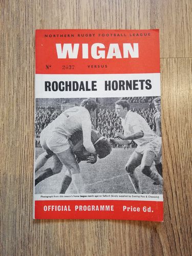 Wigan v Rochdale Nov 1968 Rugby League Programme