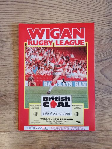 Wigan v New Zealand Oct 1989 Rugby League Programme