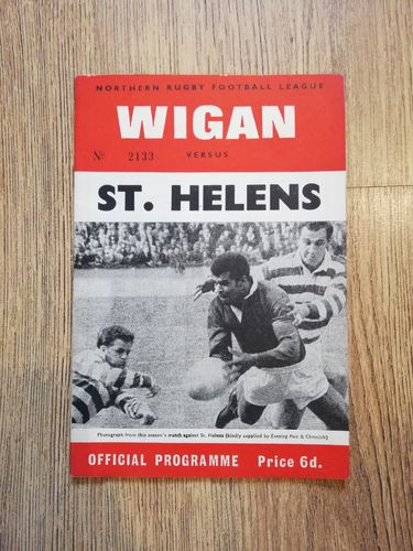 Wigan v St Helens Dec 1968 BBC2 Floodlit Trophy Final RL Programme