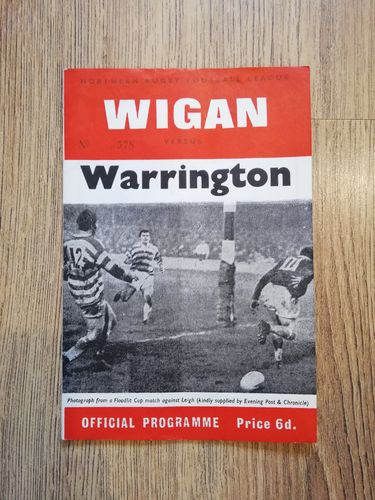Wigan v Warrington Jan 1969 Rugby League Programme