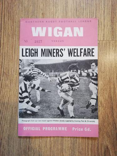 Wigan v Leigh Miners' Welfare Jan 1969 Challenge Cup Rugby League Programme
