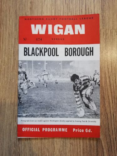 Wigan v Blackpool Borough Feb 1969 Rugby League Programme