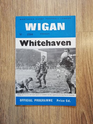 Wigan v Whitehaven Apr 1969 Rugby League Programme