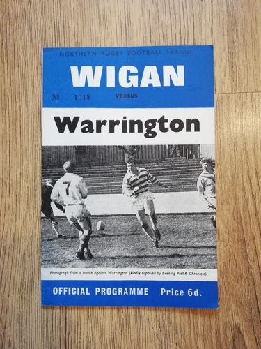 Wigan v Warrington Aug 1969 Rugby League Programme