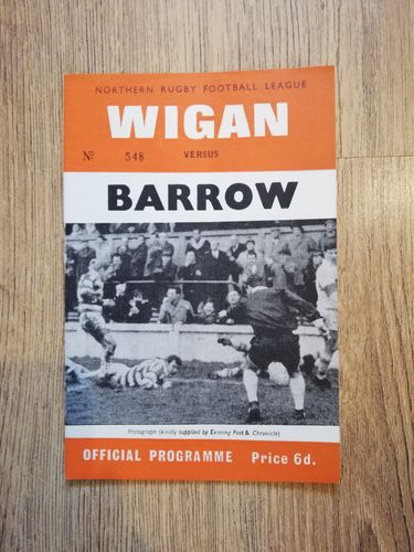 Wigan v Barrow Aug 1969 Rugby League Programme