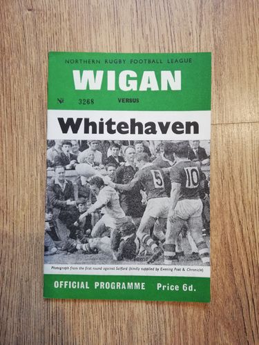 Wigan v Whitehaven Sept 1969 Lancashire Cup Rugby League Programme