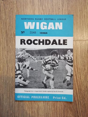 Wigan v Rochdale Oct 1969 Rugby League Programme
