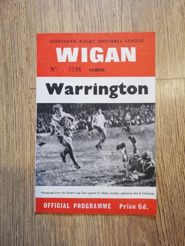 Wigan v Warrington Nov 1969 Rugby League Programme