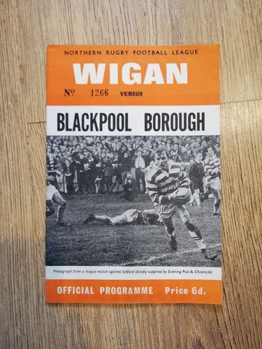 Wigan v Blackpool Borough Nov 1969 Rugby League Programme