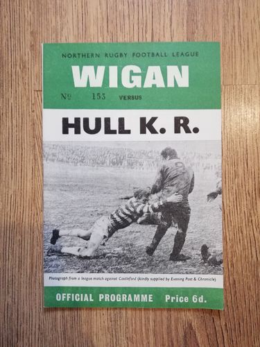 Wigan v Hull KR Dec 1969 Rugby League Programme