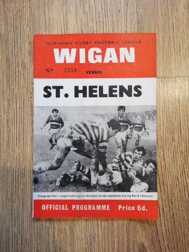 Wigan v St Helens 1969 BBC2 Floodlit Trophy Semi-Final Rugby League Programme