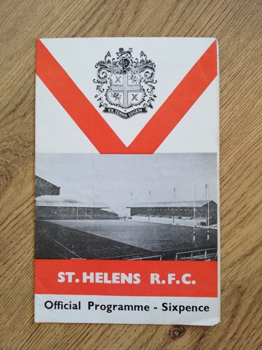 St Helens v Wigan Dec 1966 Rugby League Programme