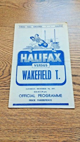 Halifax v Wakefield Dec 1957 Rugby League Programme