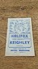 Halifax v Keighley Aug 1962 Rugby League Programme