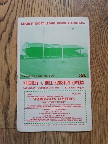 Keighley v Hull KR Oct 1963 Rugby League Programme
