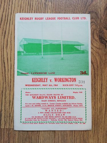 Keighley v Workington Town May 1964 Rugby League Programme