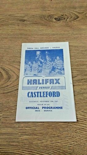 Halifax v Castleford Nov 1967 Rugby League Programme