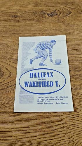 Halifax v Wakefield Trinity Sept 1968 Rugby League Programme