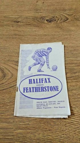 Halifax v Featherstone Jan 1969 Rugby League Programme