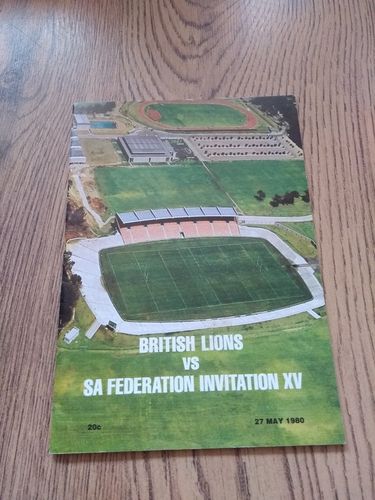 SA Federation Invitation XV (Proteas) v British Lions 1980 Rugby Programme