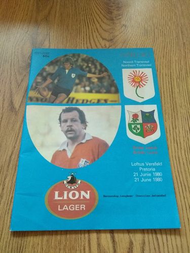 Northern Transvaal v British Lions 1980 Rugby Programme