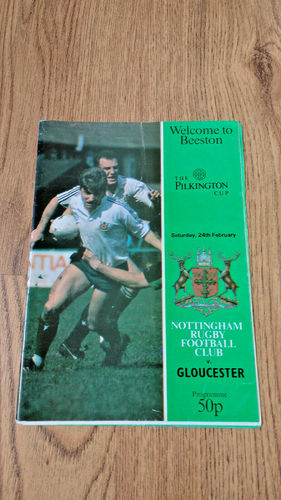 Nottingham v Gloucester Feb 1990 Pilkington Cup Quarter-Final Rugby Programme