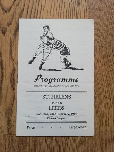 St Helens v Leeds Feb 1964 Rugby League Programme