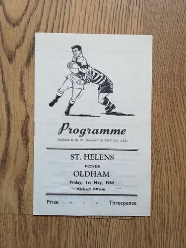 St Helens v Oldham May 1964 Western Regional Semi-Final Rugby League Programme