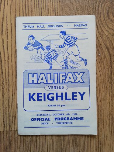 Halifax v Keighley Oct 1958 Rugby League Programme