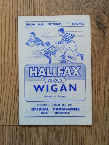 Halifax v Wigan Mar 1959 Challenge Cup Quarter-Final Rugby League Programme