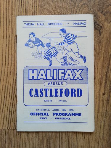 Halifax v Castleford Apr 1959 Rugby League Programme