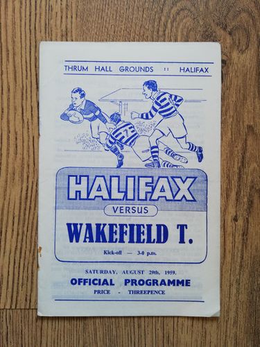 Halifax v Wakefield Aug 1959 Yorkshire Cup Rugby League Programme