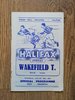 Halifax v Wakefield Aug 1959 Yorkshire Cup Rugby League Programme