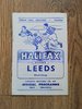 Halifax v Leeds Dec 1959 Rugby League Programme